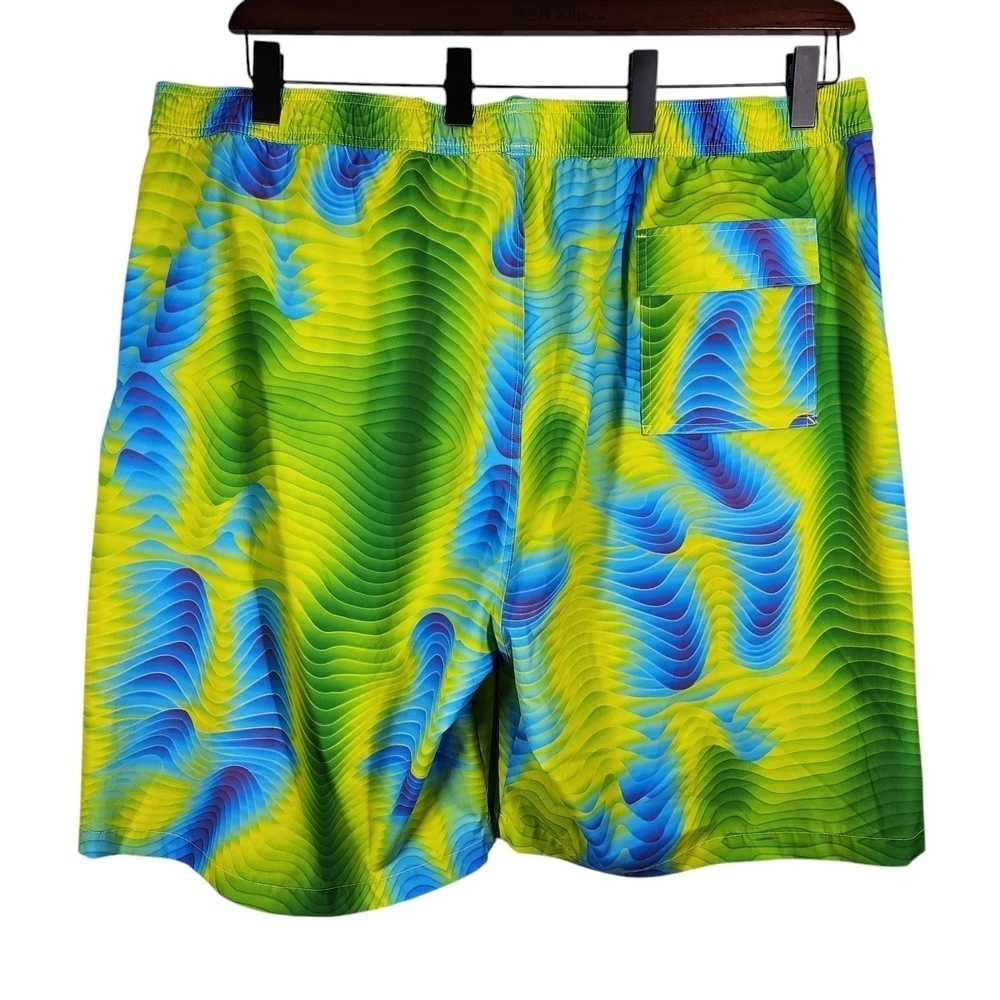 Psycho Bunny Yellow and Green Board Shorts Dynamic Swimwear - Picture 2 of 5